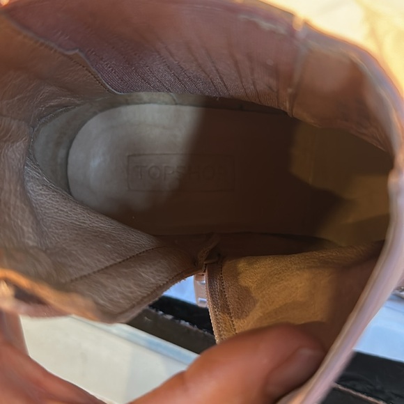 Salmon and Brown Western Ankle Boots - Picture 10 of 11